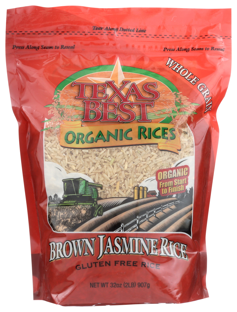 Texas Best Organics Rice Organic Jasmine Brown, 32 Oz