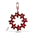thumbnail image 3 of chaungfeng Christmas Wine Red Flocking Pendant, Glitter Elks Dragonflys Wreath Decoration, Christmas Tree Ornaments for Xmas Party Outdoor Indoor Decor Home Wall Windows, 3 of 6