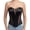 Mesh Black, variant on Women's Mesh Corset Tops Gothic Adjustable Lace-Up Boned Shapewear Strapless Sheer Mesh Deep V Bodysuit Skin Tone L