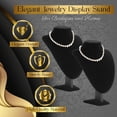 thumbnail image 5 of Flexzion 6 Pack Modern Black Velvet Rectangular Necklace Display Stand - 11 Inch Jewelry Stand for Home, Boutique & Trade Shows - Holds Necklaces Up to 22 Inches, 5 of 9