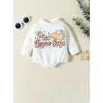 thumbnail image 2 of Wassery Baby Girls Thanksgiving Rompers Infant Girl Jumpsuit Long Sleeve Letter Pumpkin Pie Print Bodysuits 3M 6M 12M 18M Newborn Fall Casual Playsuit, 2 of 9