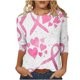 thumbnail image 1 of Camisetas Casuales de las Mujeres Impresas 3/4 Manga Blusa Cuello Redondo Estante de Imitación, Moda Casual Top para las Mujeres, 1 of 5