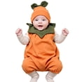 thumbnail image 3 of JFOPQVSM 2Pcs Halloween Toddler Pumpkin Orange Cute Party Jumpsuit with Pumpkin Hat (0-24 Months), 3 of 7