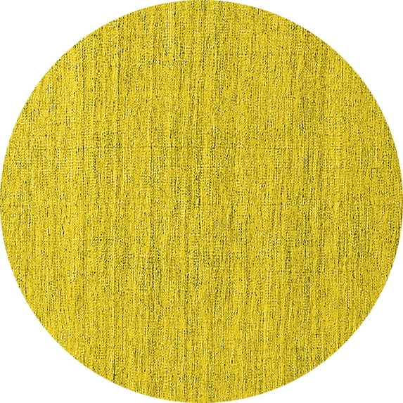 Ahgly Company Indoor Round Oriental Yellow Industrial Area Rugs, 8' Round