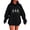 Black, variant on Oversized Hoodies for Women Plus Size Drawstring Graphic Hoodie Loose Preppy Sweatshirt with Pocket Womens Pullover