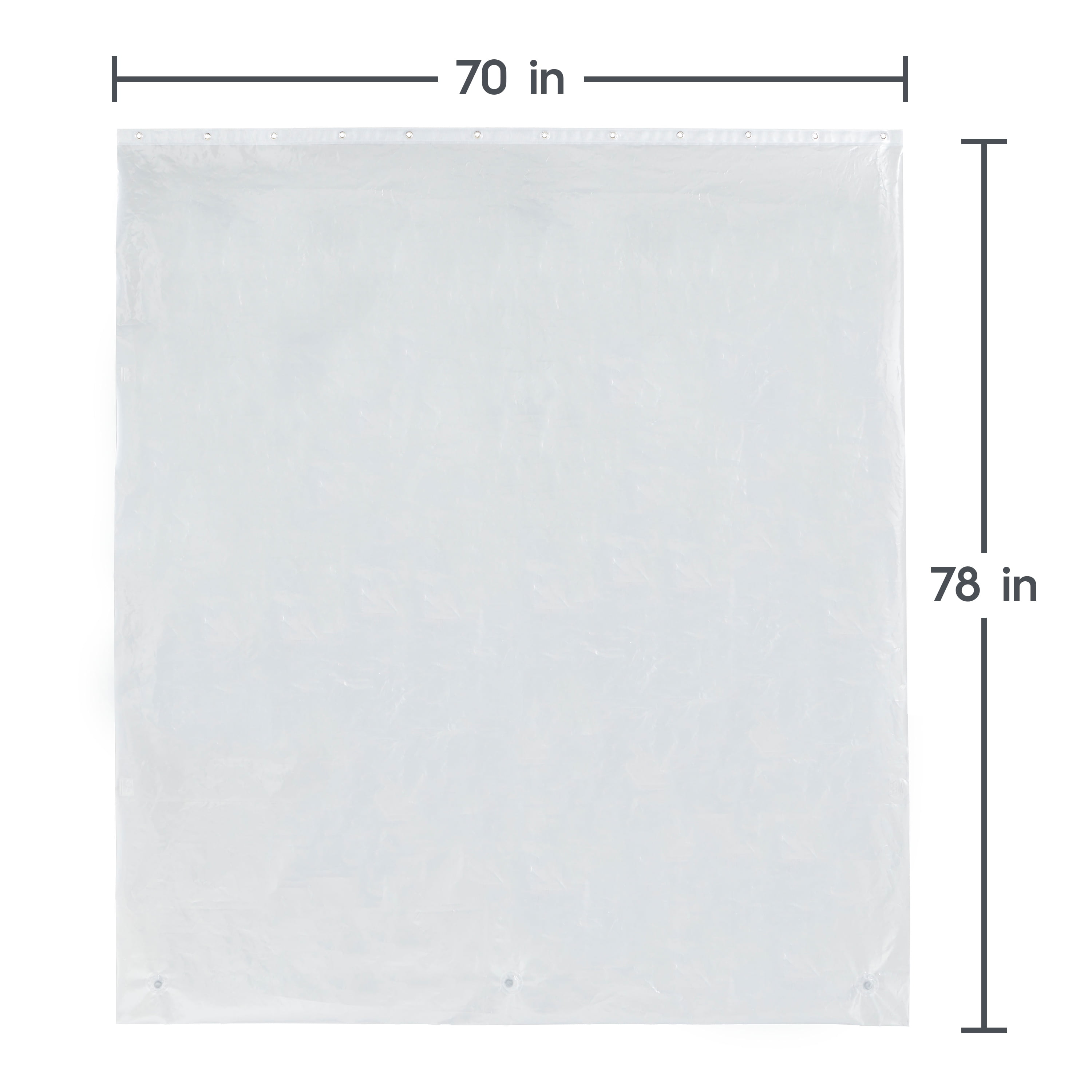 Better Homes & Gardens Extra Long Heavyweight PEVA Shower Liner, 70" W x 78" H, Clear