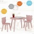 thumbnail image 4 of ZXNYH Kids Wood Table and Chair Set, Kids Play Table with 2 Chairs,3 Pieces Kids Round Table for Toddlers, Girls, Boys,Lotus, 4 of 8
