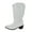 White, variant on Women Western Cowboy Stitched Pointe Toe Low Heel Ankle Mid Shaft Fashion Boots