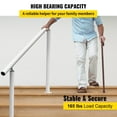 thumbnail image 5 of BENTISM 2-3 Steps Handrail, 4 FT Flexible Outdoor Deck Hand Rail, Stair Railing Kit White Aluminum Handrail, 5 of 10
