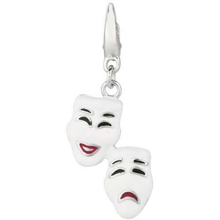 Women's Sterling Silver Comedy Tragedy Clip-On Charm
