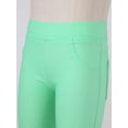 thumbnail image 6 of Aislor Girls Dance Yoga Leggings Footless Tights Flamingos Elastic Waistband Ankle Length Pants Size 3-14 Green 7-8, 6 of 7