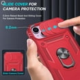 thumbnail image 2 of for iPhone 14 Case: Phone Case iPhone 14 with Slide Camera Cover+[2 Packs] Tempered Glass Screen Protector, 360 Full Body Military-Grade Phone Case with Kickstand for iPhone 14, Red, 2 of 6