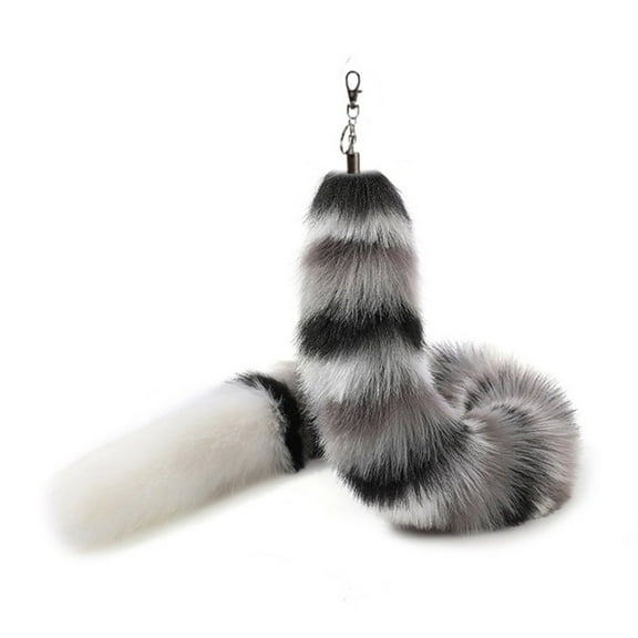 Necvior Stylish Keychain Pendant Eye Catching Foxes Tail Bag Decoration Unique Keyrings