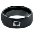 thumbnail image 2 of Tungsten Colorado The Centennial State Heart Band Ring 8mm Men Women Comfort Fit Black Dome Brushed Polished, 2 of 4