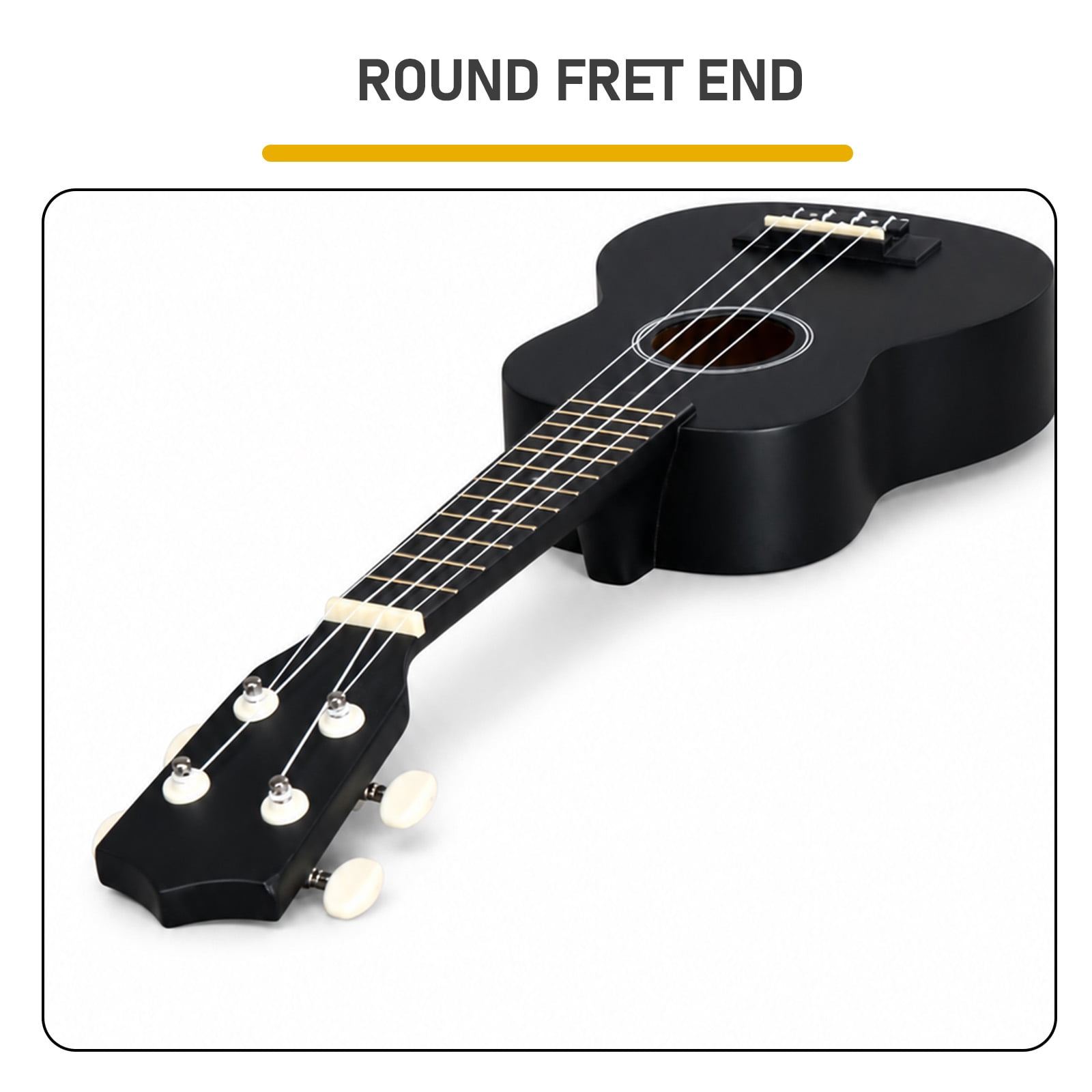 21 Inch Ukulele Beginner Kit with Bag Capo Strap Picks Tuner