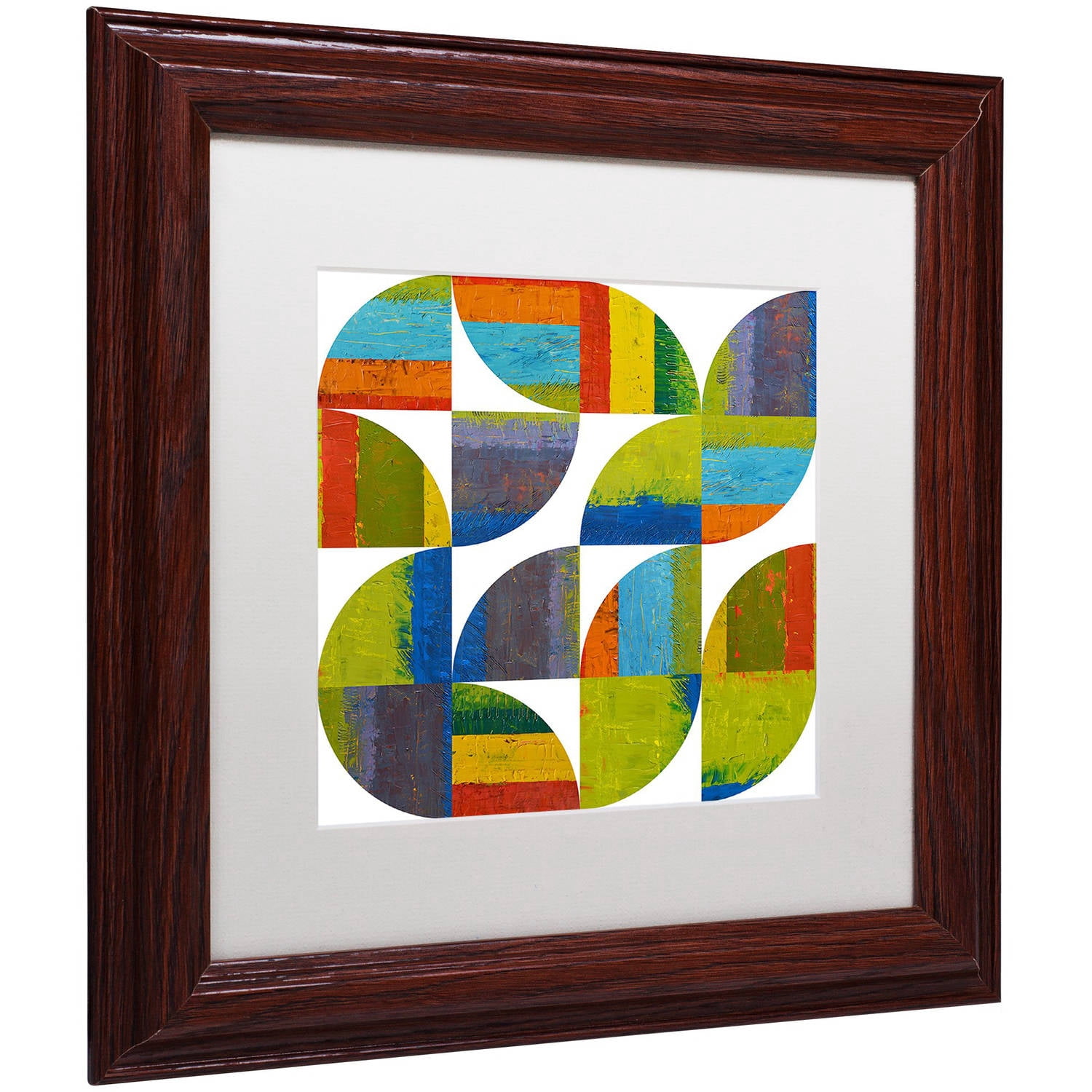 Trademark Fine Art "Quarter Rounds 6.0" Canvas Art by Michelle Calkins, White Matte, Wood Frame