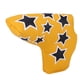 thumbnail image 1 of Funda para cabeza de palo de Golf de felpa gruesa, semicircular, de cuero PU, con bordado de estrellas, resistente al agua, en forma de L, color amarillo, 1 of 9
