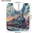 thumbnail image 6 of SKYSONIC Bathroom Rug Mats Winter Train Town Print, Fluffy Plush Absorbent Bath Rugs Carpet with Non Slip Bottom for Bathroom Floor Toilet Tub and Shower, 6 of 7