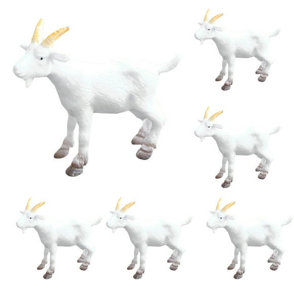 GOOHOCHY figuras de cabra simuladas, pequeñas estatuas de cabra, manualidades de modelado de cabra falsa, mini decoraciones de cabra de escritorio