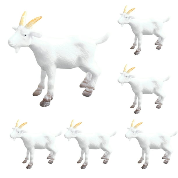 GOOHOCHY figuras de cabra simuladas, pequeñas estatuas de cabra, manualidades de modelado de cabra falsa, mini decoraciones de cabra de escritorio