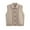 Khaki, variant on Amidoa Button down Women's Coats Beige Knit Vest Soft Sleeveless Lapel Collar Sweater Jackets for Women Free Size