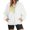 White, variant on Towmus Sweatshirt for Women Plus Size Fuzzy Fleece Jacket Color Block Button Long Sleeve Pullover Casual Sweatshirts Tops