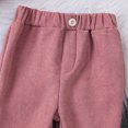 thumbnail image 6 of Tfken Pants For Girls Toddler Flare-Leg Casual Solid Color Elastic Waist Warm Fleece Trousers Red Size 2-3 Years, 6 of 6