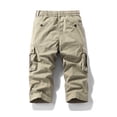thumbnail image 4 of Fashion YLSDY Mens Cargo Shorts 8''Pants Fashion Multi Pocket Drawstring Waist Button Zip Closure Loose Comfy Wide Leg Sweatpant Khaki XXXL, 4 of 9