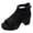 Black, variant on Womens Dressy Sandals 2026 Fashion Casual Hollow out Floral Leather Platform Gladiator Chunky Block High Heels Back Zipper Summer Ankle Booties Blue Size 7