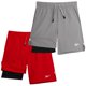 thumbnail image 1 of Reebok Shorts deportivos para niño, paquete de 2, secado rápido, con compresión, 1 of 7