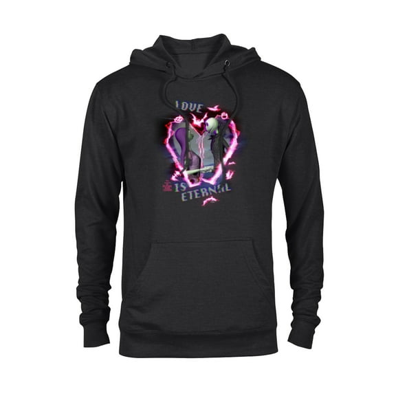 Tim Burton’s The Nightmare Before Christmas Love is Eternal - Pullover Hoodie for Adults - Customized-Black