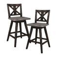 thumbnail image 6 of Pemberly Row 5-Piece Wood Counter Height Dining Set in Distressed Gray/Black, 6 of 11