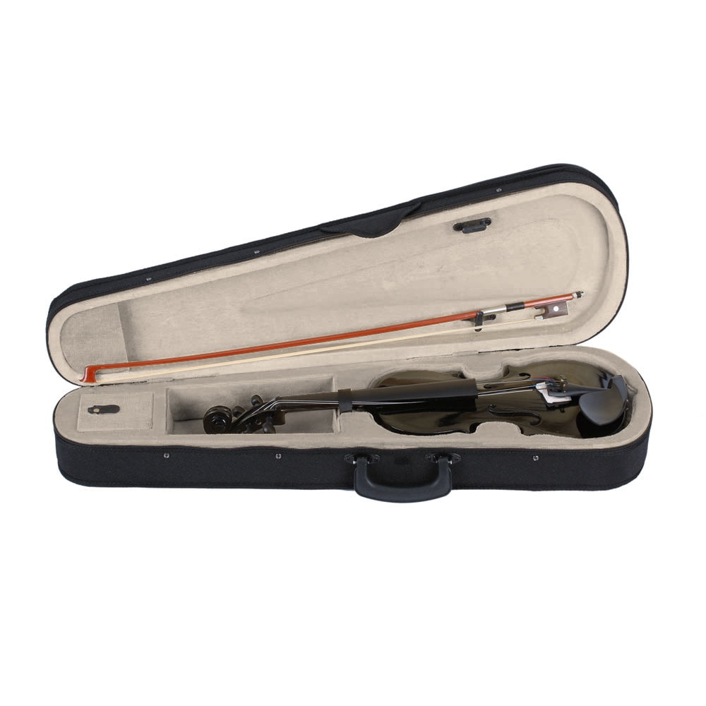 New 3/4 Acoustic Violin Case Bow Rosin Black