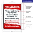 thumbnail image 3 of No Soliciting Sign, Funny No Soliciting Sign, 10x14 Aluminum, 3 of 8