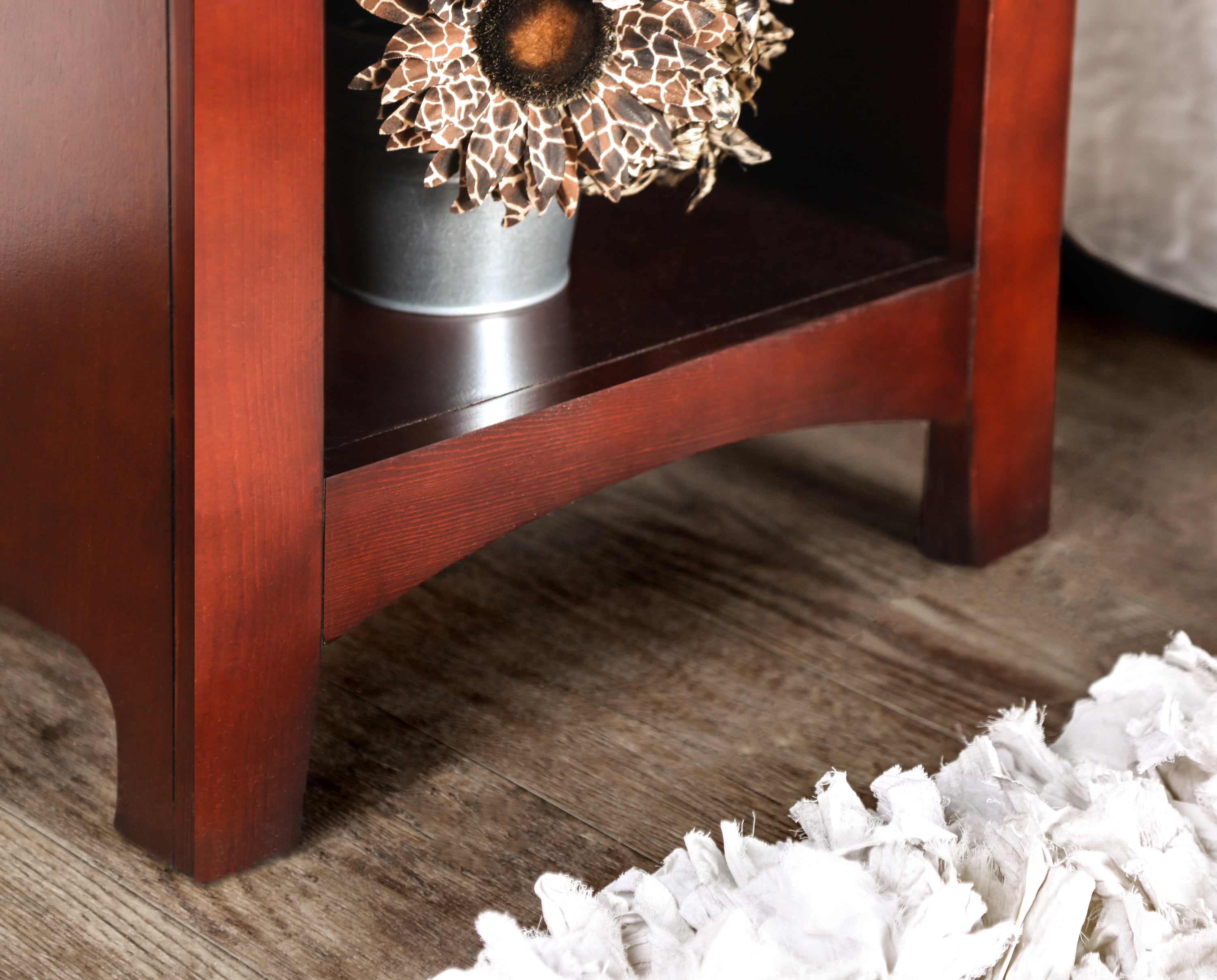 Furniture of America Geniet Nightstand with 1-Drawer, Cherry