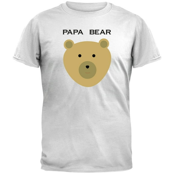 Papa Bear Face White T-Shirt - Large