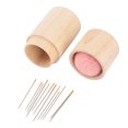 thumbnail image 1 of Pin Cushion Wooden Sewing Needle Holder Pincushion Portable Pin Holder Circular Wooden Needle Storage Box, Multifunction Portable Pin Cushion with Embroidery Needles, 1 of 7