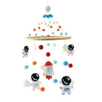 Baby Astronaut Bed Bell, Wooden Hanging Mobile Toy for Nursery, Crib, Car, and Home Décor, Calming and Fun for Infants