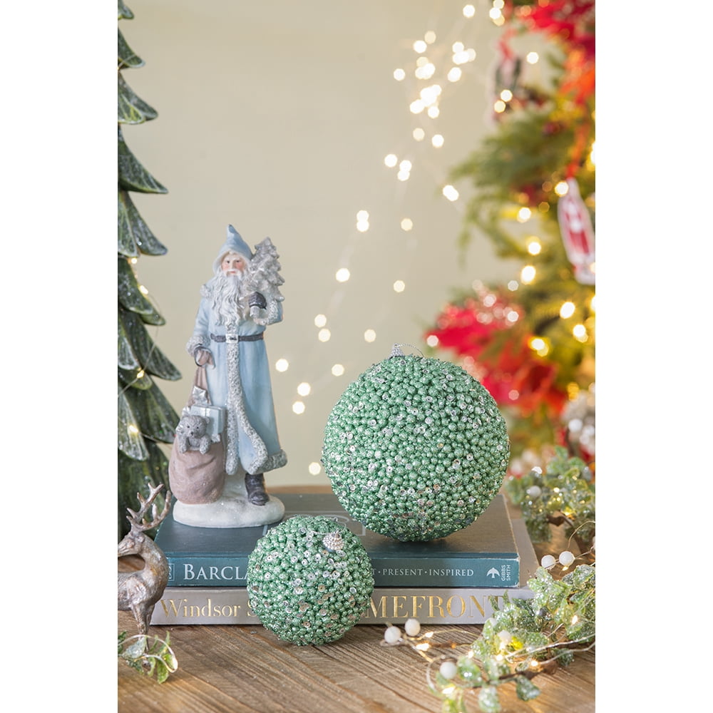 6 Pcs Glitter and Sequin Christmas Ball Ornaments Polyfoam Sparkling Tree Decor Gift Stocking Stuffer