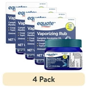 (4 pack) Equate Vaporizing Rub Topical Analgesic & Cough Suppressant Ointment, 1.76 oz, Compare to Vicks® VapoRub® Active Ingredients