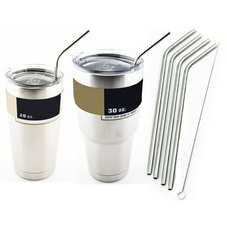 Reusable Smoothie Straws, 12” Extra Long Flexible Silicone Replacement  Straws for Tall Travel Mug, 32 oz 40 oz YETI/RTIC Tumbler, Ozark Trail,  Tervis, Set of 6 with Cleaning Brush 