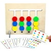 COUTEXYI Double-sided Four-color Wooden Puzzle Montessori Toys Children's Logical Training Puzzle Color & Fruit Matching Toys Kindergarten Teaching Aids