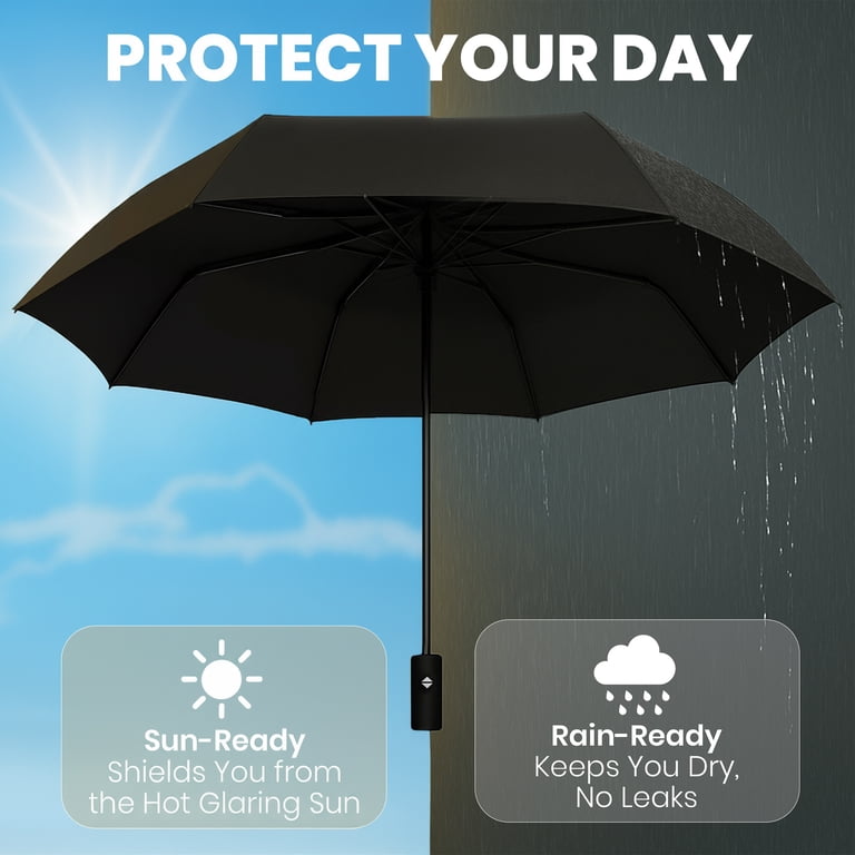 Rain-Mate Folding Travel Umbrella, Auto Open Close photo 3