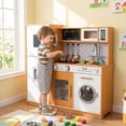thumbnail image 5 of TLSUNNY Wooden Play Kitchen for Toddlers, with Realistic Lights and Sounds, Washing Machine & Water Dispenser, Gift for Boys & Girls, 5 of 10