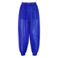 thumbnail image 3 of Aislor Women's Belly Dance Bloomers Trousers Sequins Dots Chiffon Pants Party Club Wear Royal Blue One Size, 3 of 7