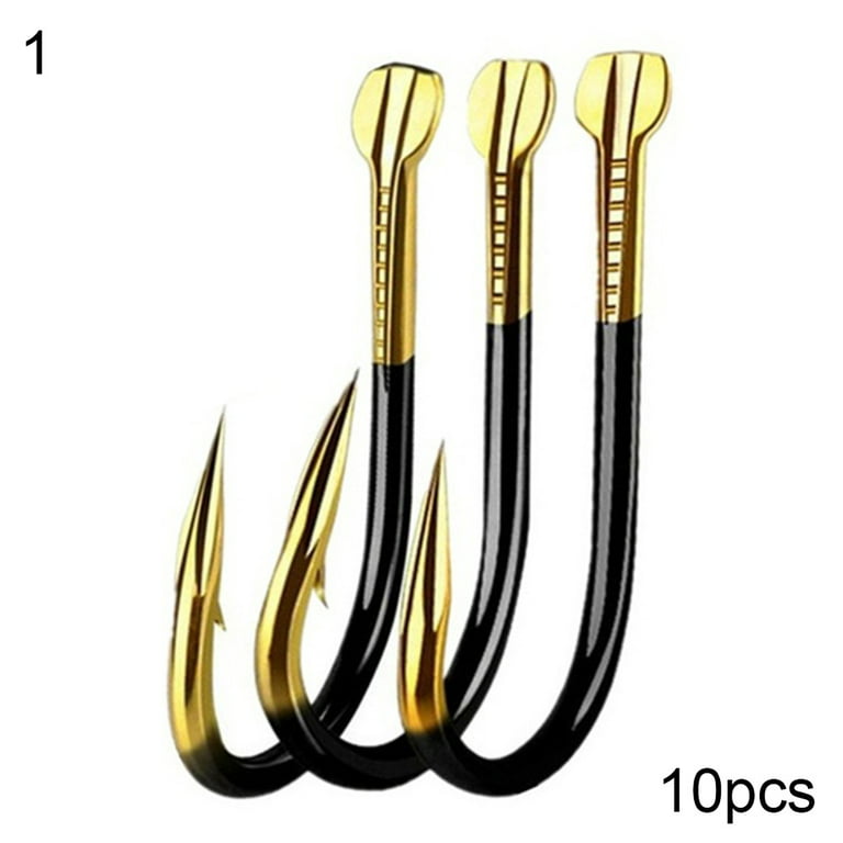 UDIYO 10Pcs Iron Barbed Outdoor Fishing Hooks Bait Holder Fish Tackle  Accessories 