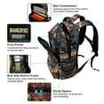 thumbnail image 5 of FORMRS Unisex Backpack Elementary School Travel Bookbag with Reflective Stripes, Blue Geometric Eagle, 5 of 7
