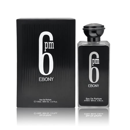6 PM Ebony Cologne for Men, Bergamot, Lavandin, Muguet, Orange Blossom, Amber &Vanilla Long-Lasting Scent Perfume for Men,3.4 oz