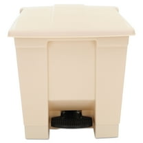 Rubbermaid Commercial Indoor Utility Step-On Waste Container, 8 gal, Plastic, Beige