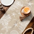 thumbnail image 3 of Rustic Coastal Table Runner 90 Inches, Sea Nautical Summer Beach Starfish Coral Bed Runner Dresser Scarves Tabletop for Indoor Outdoor Parties/Ceremony/Banquet, 13" x 90", 3 of 8